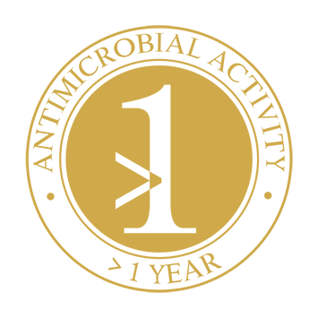 > 1 year strong antimicrobial activity